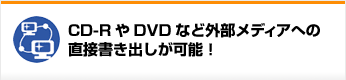 CD-RやDVDなど外部メディアへの直接書き出しが可能!