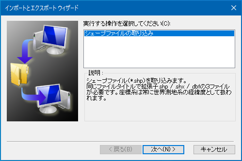 ウィザードに沿って取り込みを実行 ウィザードに沿って取り込みを実行